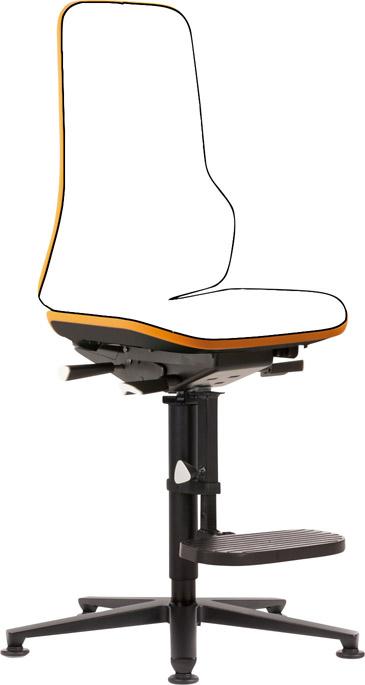Artikelhauptbild Bimos Arbeitsstuhl Neon orange,ohne Polster Sitzhöhe 590-870 mm m. Gleiter/Aufstiegshilfe