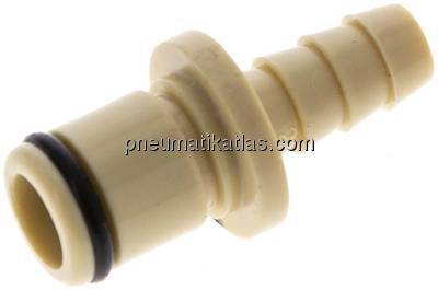 Kupplungsstecker (LC) mit Schlauchtülle, Polypropylen (beige)