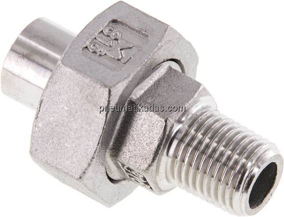 Anschweißverschraubung flach dicht. R 1/4"(AG)-13,5mm