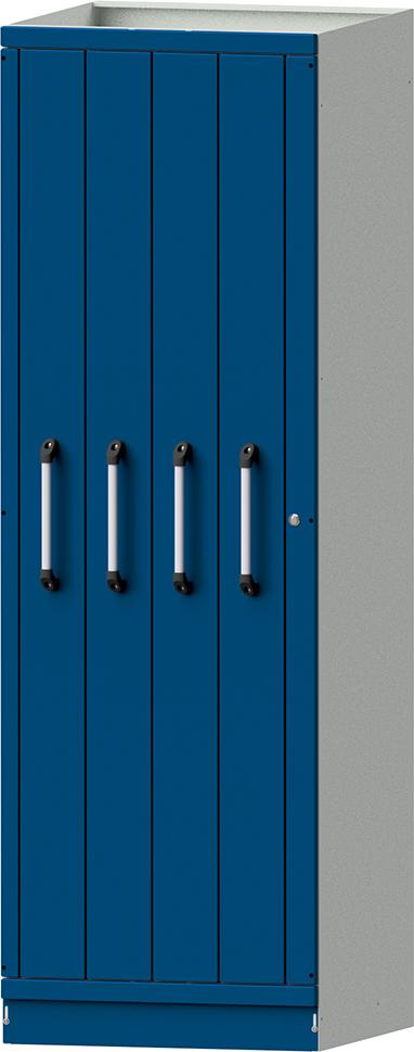 Vertikalauszugschrank B715xT720xH2200mm RAL 7035/5012 4 VertikalWannen