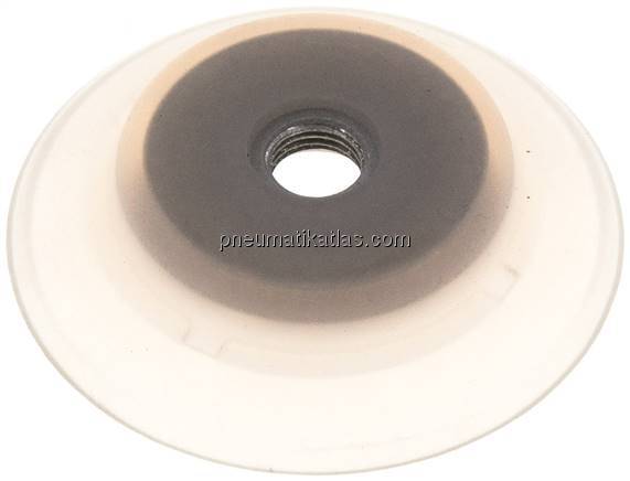 Flachsauger (stabile Lippe), Ø 83x6mm, G 1/4", Silikon (50A), transparent