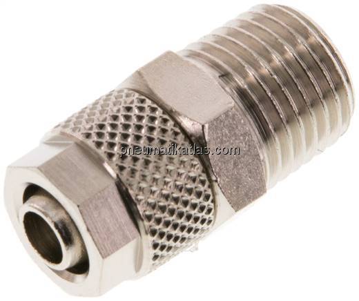 Gerade Verschraubung R 1/4"-8x6mm, Messing vernickelt