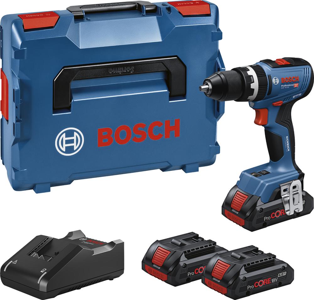 Akku-Bohrschrauber GSB 18V-65 3x18,0 V 4,0 Ah ProCore Ladeger. GAL18V-40 L-Boxx