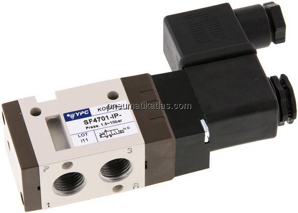 3/2-Wege Magnetventil, G 1/4", Federrückstellung (NO), 115 V AC