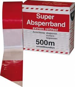 Absperrband 500 m-Rolle rot/weiß geblockt