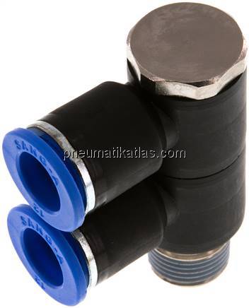 Steck-Mehrfachverteiler, 2-fach R 3/8"-12mm, IQS-Standard