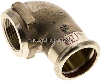Pressfitting, Winkel, 28mm / Rp 3/4" IG, Kupfer / Kupferlegierung