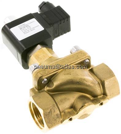 2/2-Wege Messing-Magnetventil G 1", 0 - 16 bar, stromlos geöffnet (NO)