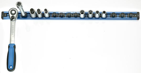 Steckleiste für 16Stück Stecknüsse 1/2"-4kant 580mm Gedore Steckleiste für 16Stück Stecknüsse 1/2"-4kant 580mm Gedore