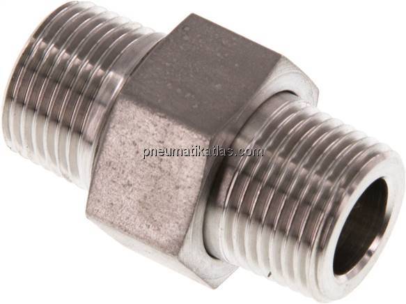 Doppelnippel trennbar R 3/8"-R 3/8", 1.4571 PN40, konisch dichtend