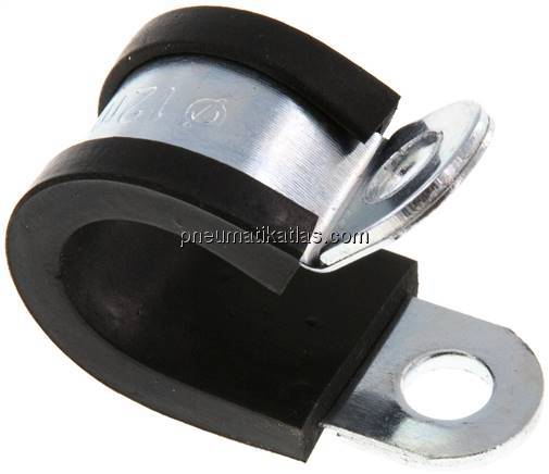 Gummiprofilierte Rohrschelle 12mm, DIN 3016-1