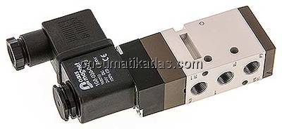 5/2-Wege Magnetventil, G 1/8", Federrückstellung, 12 V DC