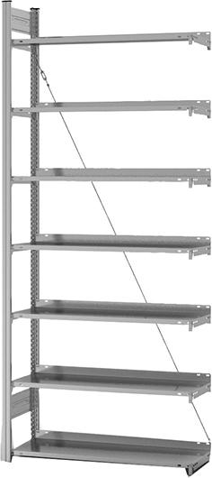 Anbauregal zerlegt HZA 23310 EX, 7 Böden 2350x300x1000mm verzinkt