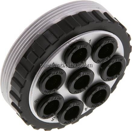 Mehrfachkupplung 8x 8mm Schl.,Muffe, rund