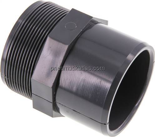 Klebe-Gewindenippel, PVC-U, 63x75mm (ixa)-G 2-1/2" AG