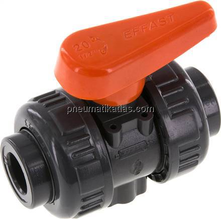 Klebemuffen-Kugelhahn, PVC-U / EPDM, 16mm (Industrieausf.)