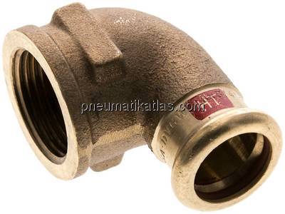 Pressfitting, Winkel, 18mm / Rp 3/4" IG, Kupfer / Kupferlegierung