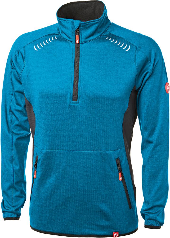 Tech-Fleecepullover türkis/schwarz meliert Gr. 4XL Fortis Elements