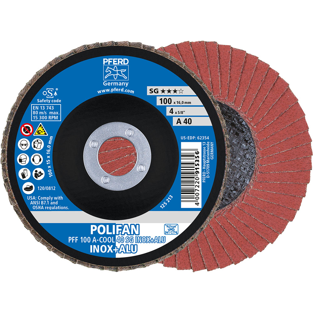 POLIFAN-Fächerscheiben PFF 100 A-COOL 40 SG INOX+ALU/16,0
