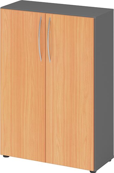 Schrank 4550 BM, 3OH K: Graphit / F: Buche 80x34,6x114,4 cm (BxTxH)