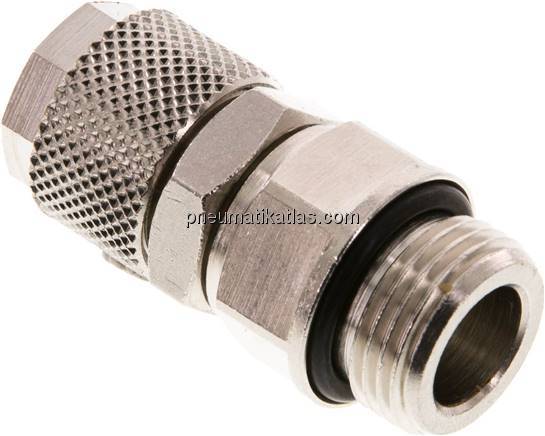 Gerade Drehverschraubung G 3/8"-12x10mm, Messing vernickelt