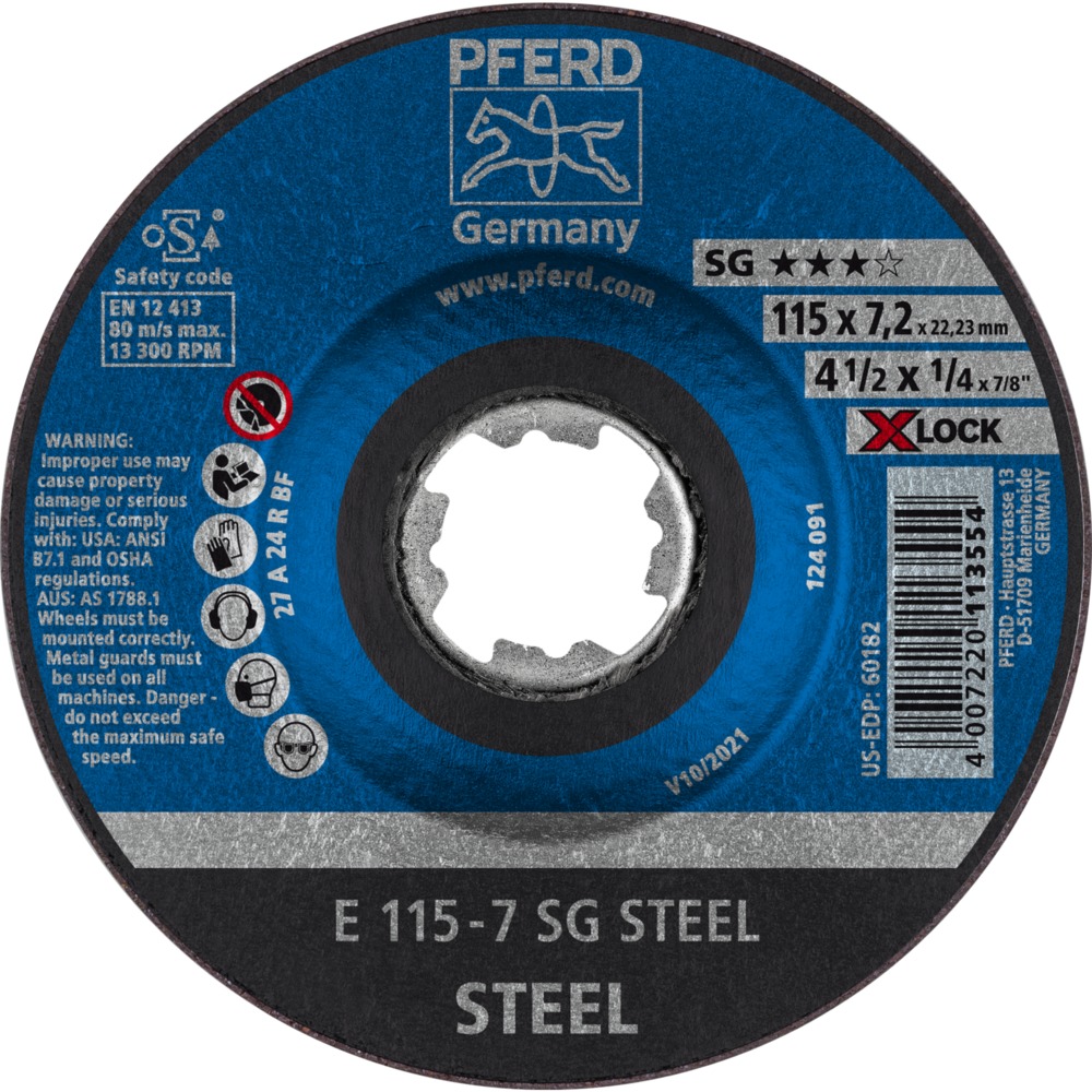 Schruppscheiben E 115-7 SG STEEL/X-LOCK
