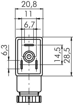 Zeichnung: Steckergröße 1 (Industrienorm B)