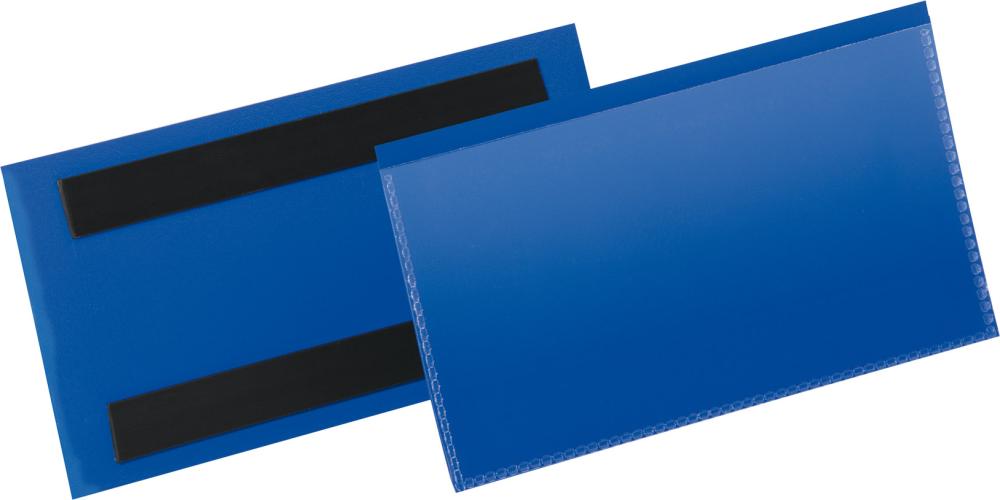 Artikelhauptbild Etikettentasche B150xH67 mm blau, magnetisch VE 50 Stück