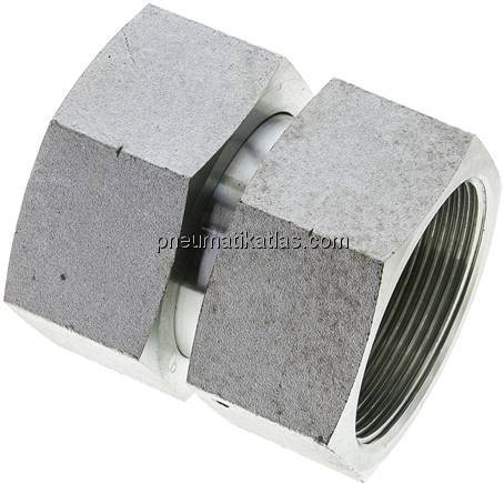 Gerader Verbinder 60°-Konus, G 2"-G 2", Stahl verzinkt