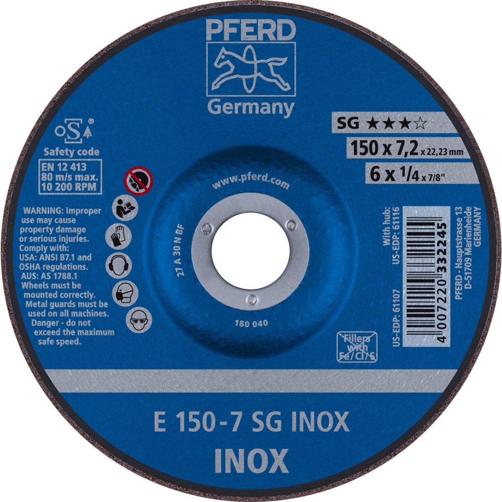 Schruppscheiben E 150-7 SG INOX