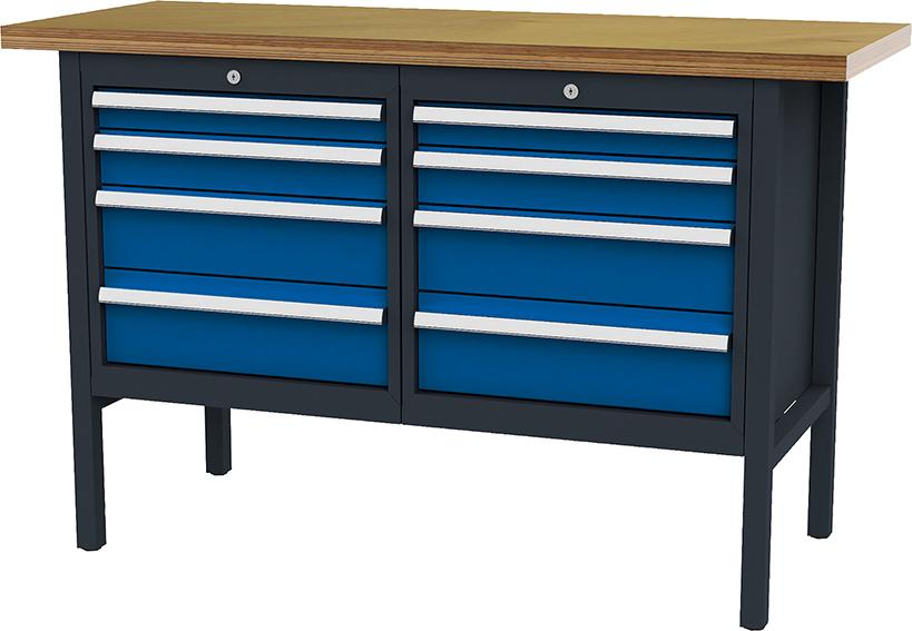 Artikelhauptbild Kastenwerkbank B1500mm 8 Schubl. RAL7016/5010