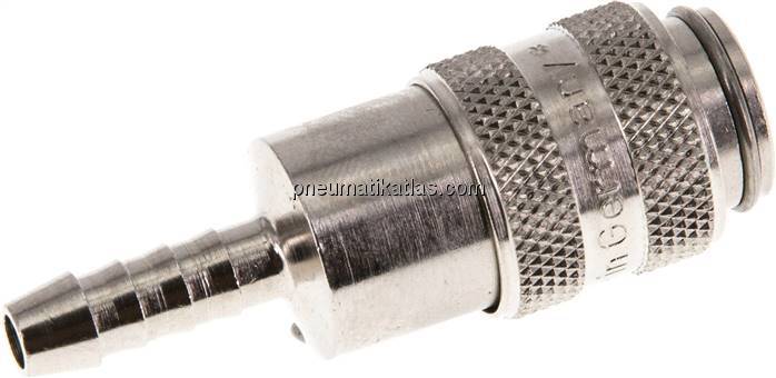 Kupplungsdose (NW5) 5mm Schlauch, Messing vernickelt