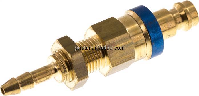 Schott-Kupplungsstecker (NW5) 6x4mm Schlauch, Messing