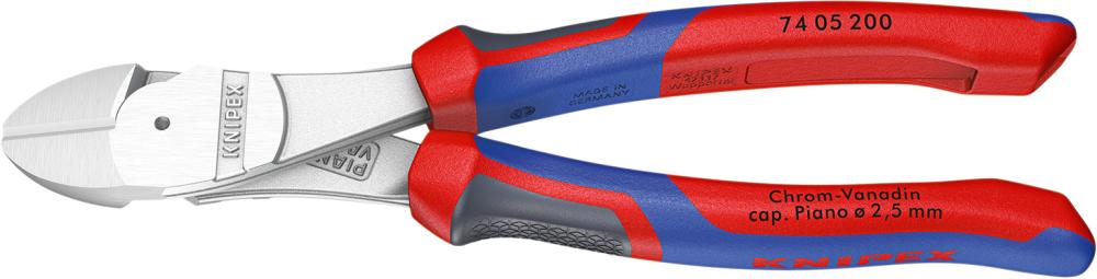 Kraft-Seitenschneider verchromt mit Mehrkomponenten-Griffen 250mm KNIPEX