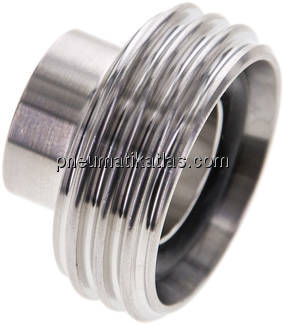 Gewindestutzen (Milchgewinde) Rd 34 x 1/8"-19,0mm, 1.4404