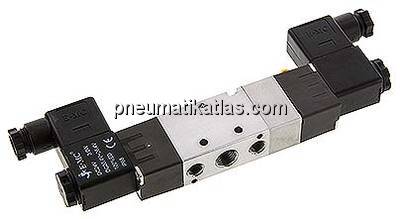5/3-Wege Magnetventil, G 1/4", Mittelstellung belüftet, 24 V DC