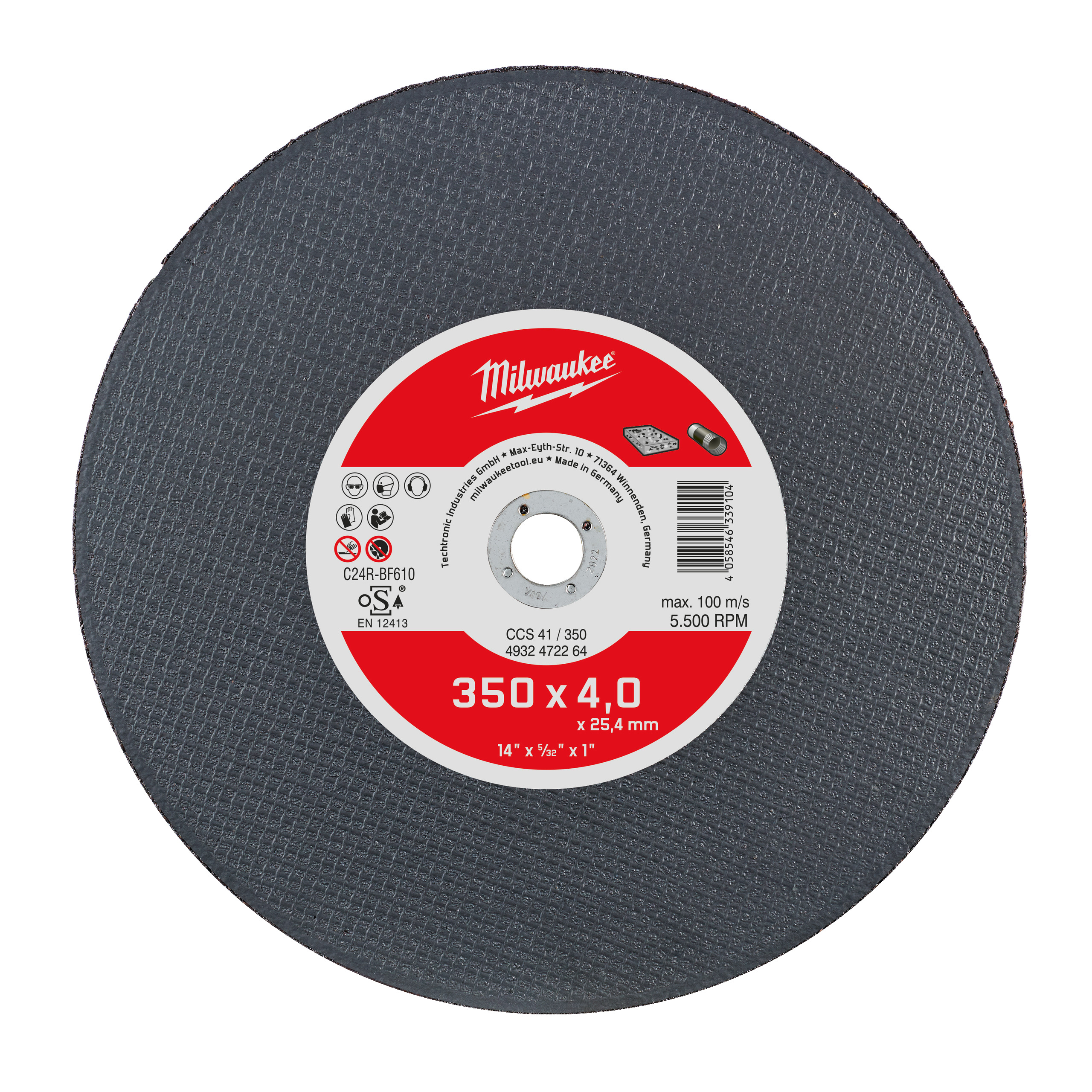 Trennscheibe Ductil Gussrohr 350 mm CCS41 4 mm