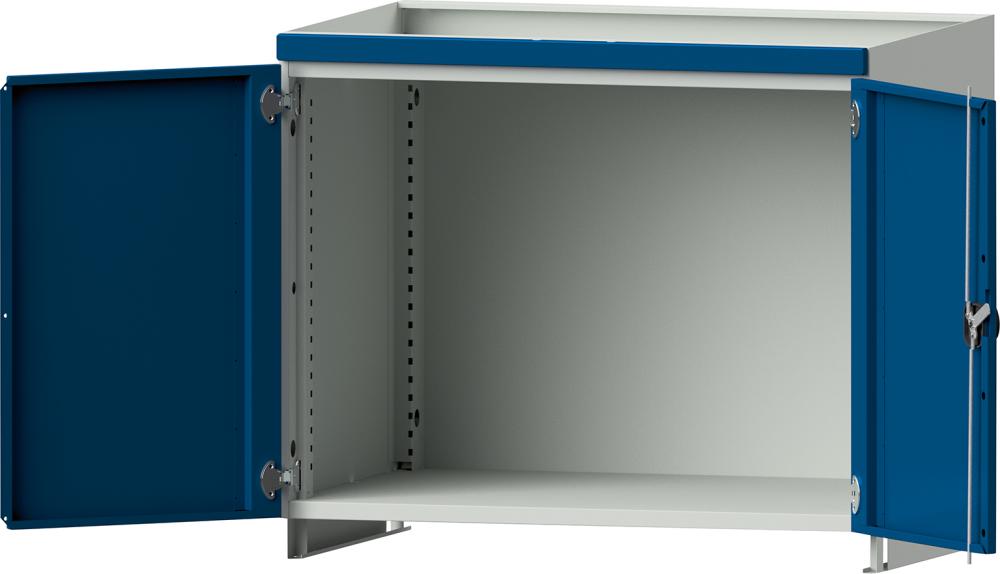 Aufsatzschrank leer B1015 x T720 x H800 mm RAL 7035/5012 mit Türen