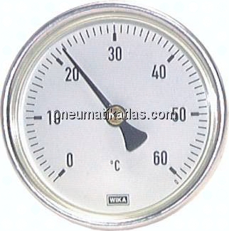 Bimetallthermometer, waagerecht D63/-20 bis +60°C/60mm