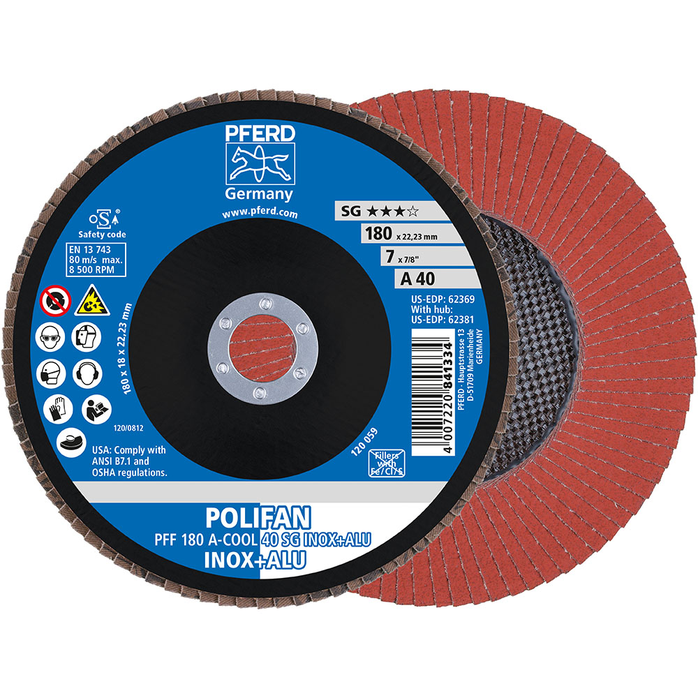 POLIFAN-Fächerscheiben PFF 180 A-COOL 40 SG INOX+ALU