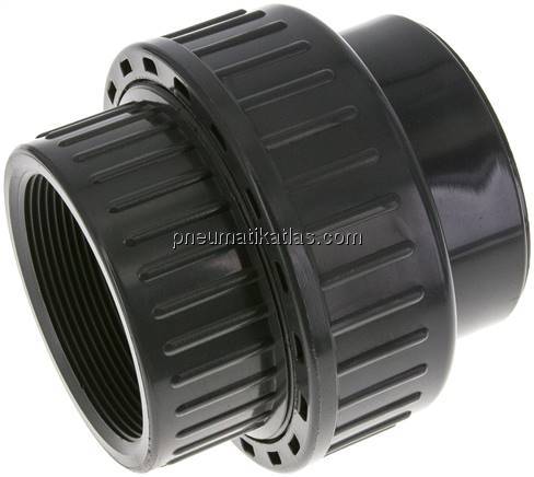 Klebe-/Gewindeverschraubung, PVC-U/ EPDM, 75mmxRp 2-1/2" IG