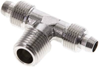T-Gewindestück R 1/4"-8x6mm, 1.4404 ohne Muttern