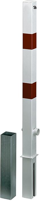 Absperrpf. Herausnehmbar 70x70mm m.Bodenh.Rot/ReflGAH Alberts