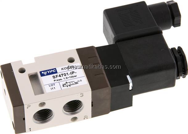 3/2-Wege Magnetventil, G 1/4", Federrückstellung (NO), 24 V DC
