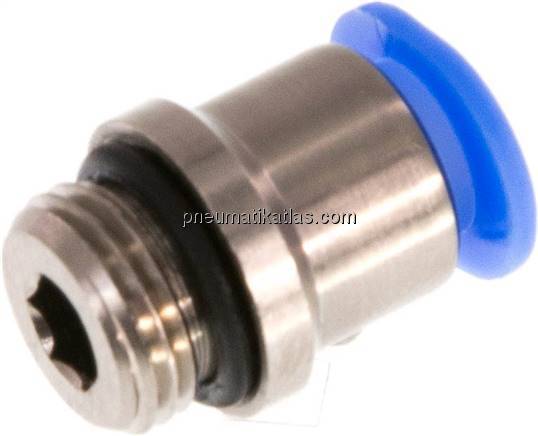 Gerader Steckanschluss G 1/8"-6mm, Mini m. Innensechskt. Gerader Steckanschluss G 1/8"-6mm, Mini m. Innensechskt.