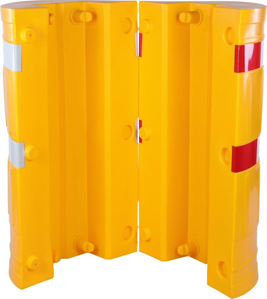Säulenschutz D620 mm für Pfosten B210xT210 mm gelb mit Warnmarkierung