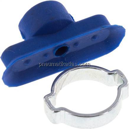 Ovalsauger, 30 x 10mm, Hub 2mm, PUR (65A), blau