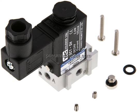 3/2-Wege Magnetventil, M 5, Federrückstellung (NC), 12 V DC