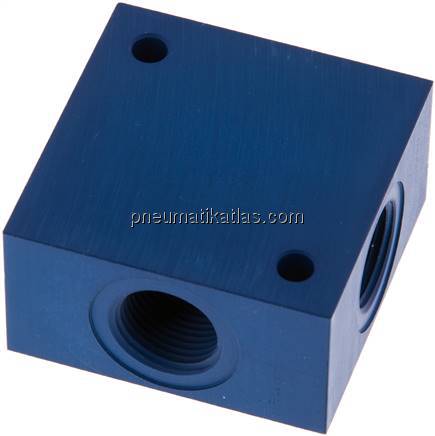 Kreuz-Verteiler 4x G 3/8",Aluminium