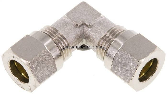 Winkel-Schneidringverschraubung 8 LL (M12x1), Messing vernickelt Winkel-Schneidringverschraubung 8 LL (M12x1), Messing vernickelt